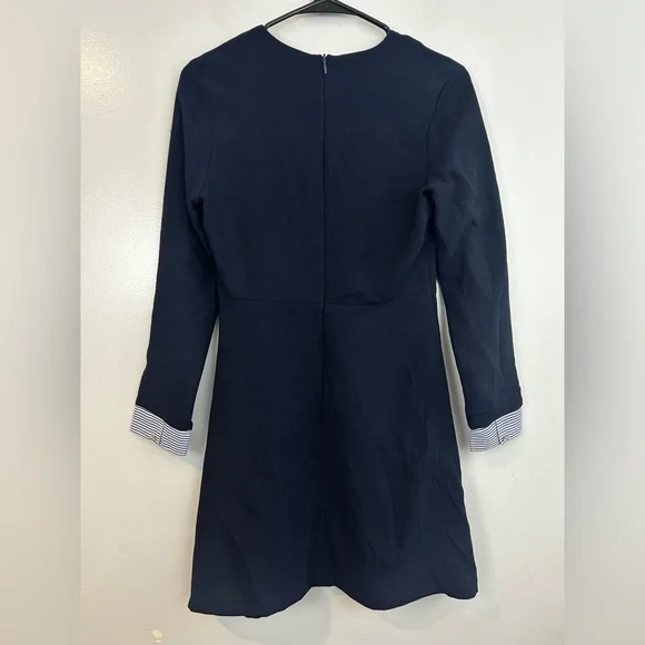 Sandro Gigi Blue Sandro Sheath Mini Dress w/ Striped Rhinestone Cuffs Medium - Picture 10 of 13